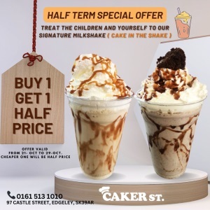 Buy 1 get 1 half price Milkshakes (SMALL)